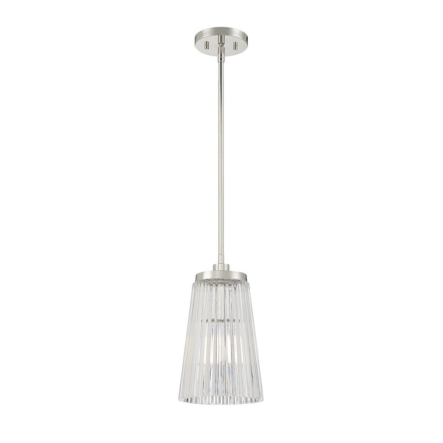 1 Light Pendant, Polished Nickel