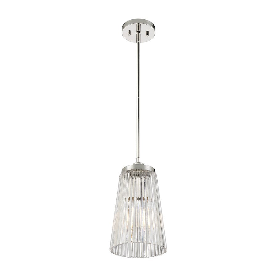1 Light Pendant, Polished Nickel