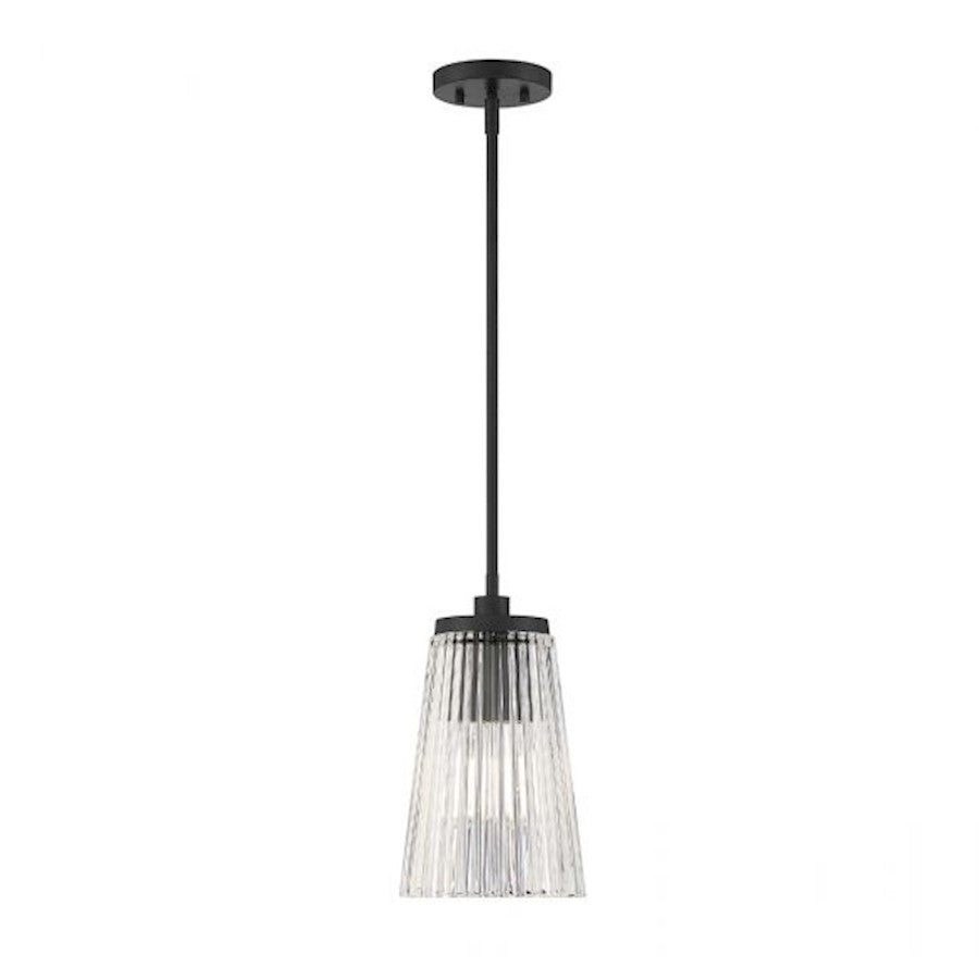 1 Light Pendant, Matte Black