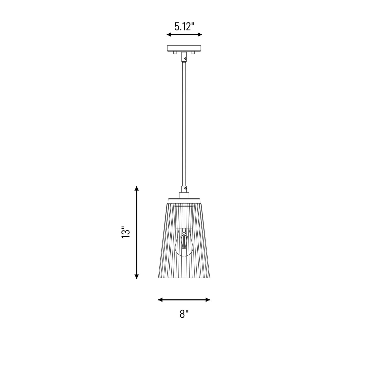 1 Light Pendant, Matte Black