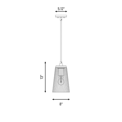 1 Light Pendant, Matte Black