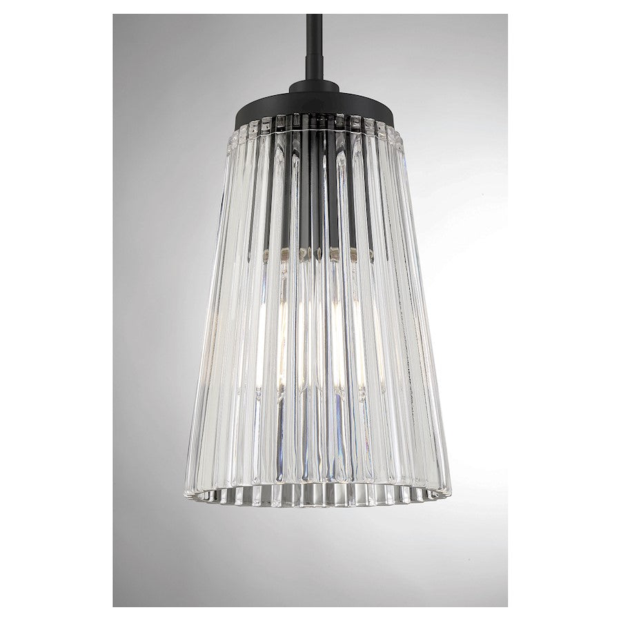1 Light Pendant, Matte Black