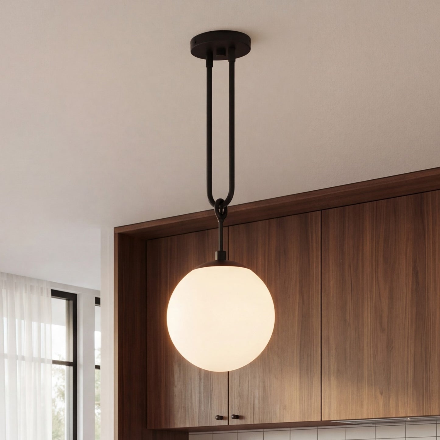 1 Light Pendant, Matte Black