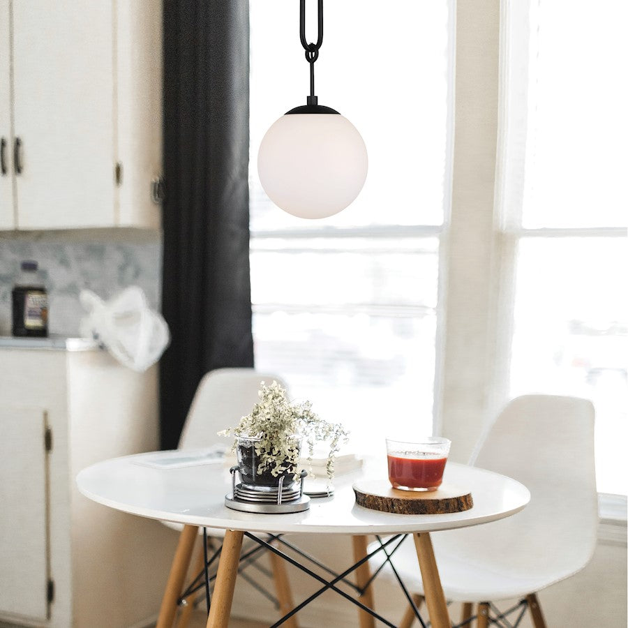 1 Light Pendant, Matte Black