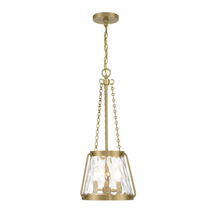 3 Light Pendant, Warm Brass