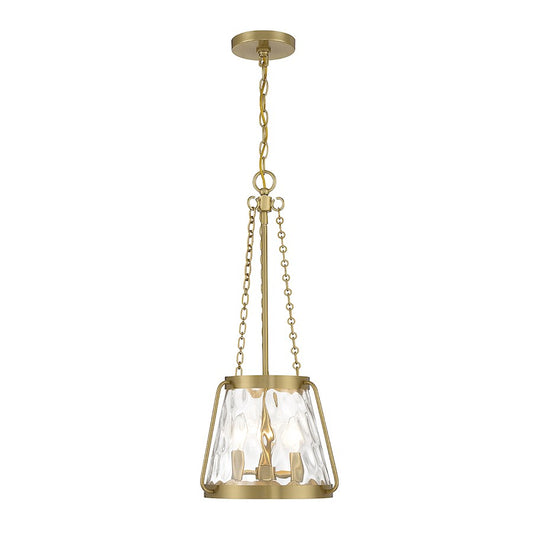 3 Light Pendant, Warm Brass