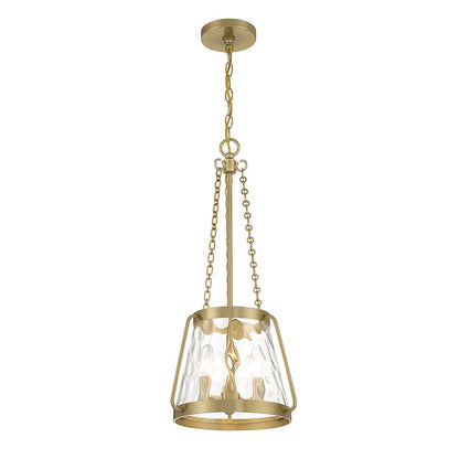 3 Light Pendant, Warm Brass