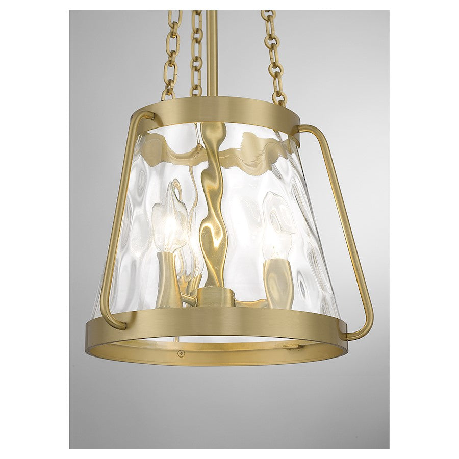3 Light Pendant, Warm Brass