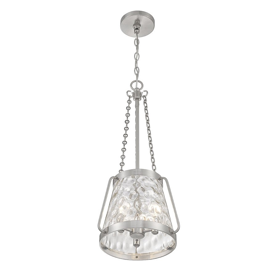 3 Light Pendant, Satin Nickel