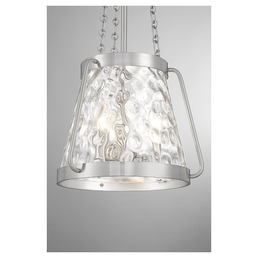 3 Light Pendant, Satin Nickel