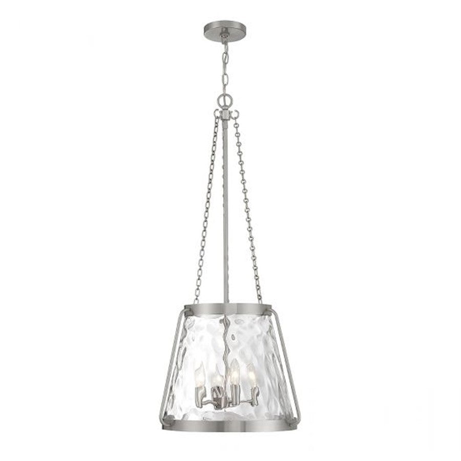 4 Light Pendant, Satin Nickel