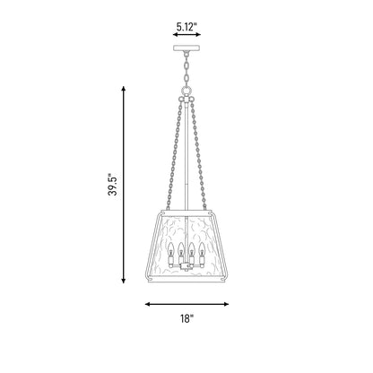 4 Light Pendant, Satin Nickel