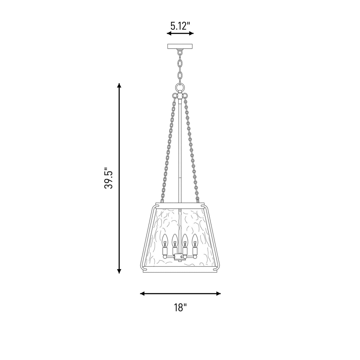 4 Light Pendant, Satin Nickel