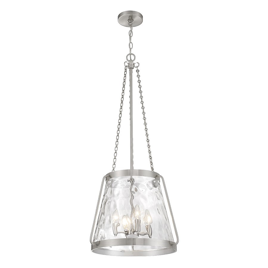 4 Light Pendant, Satin Nickel