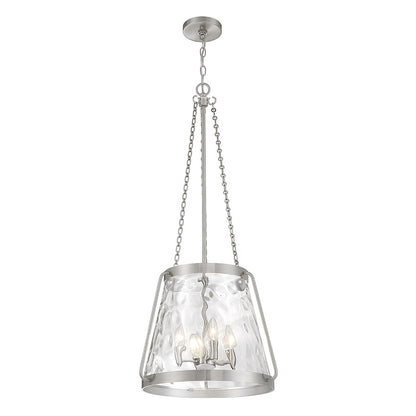 4 Light Pendant, Satin Nickel