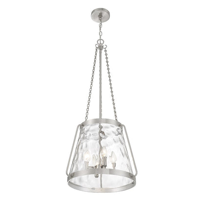 4 Light Pendant, Satin Nickel
