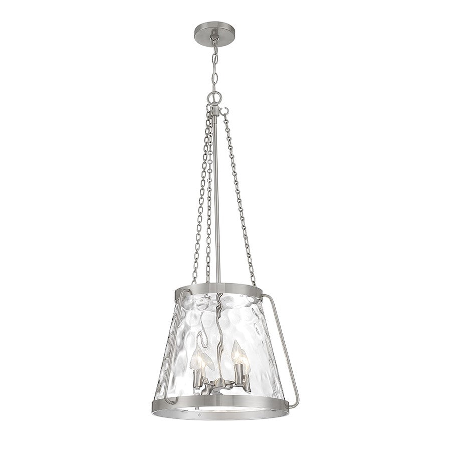 4 Light Pendant, Satin Nickel