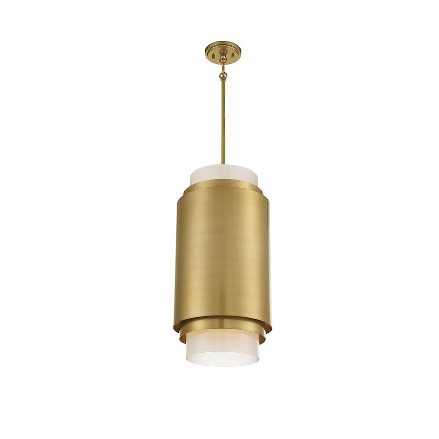 3 Light Pendant, Burnished Brass