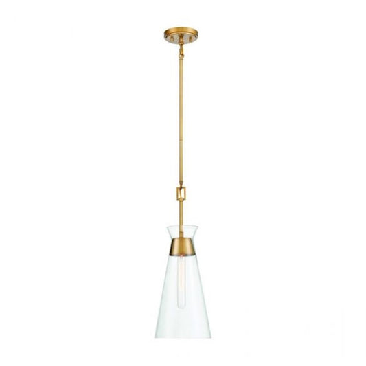 1 Light Pendant, Warm Brass