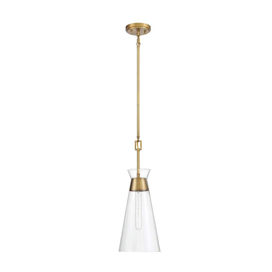 1 Light Pendant, Warm Brass