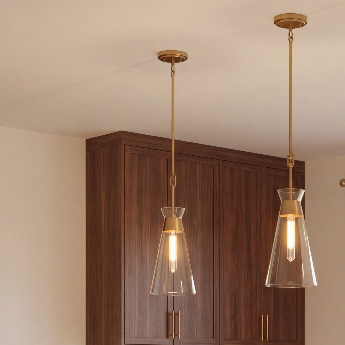 1 Light Pendant, Warm Brass