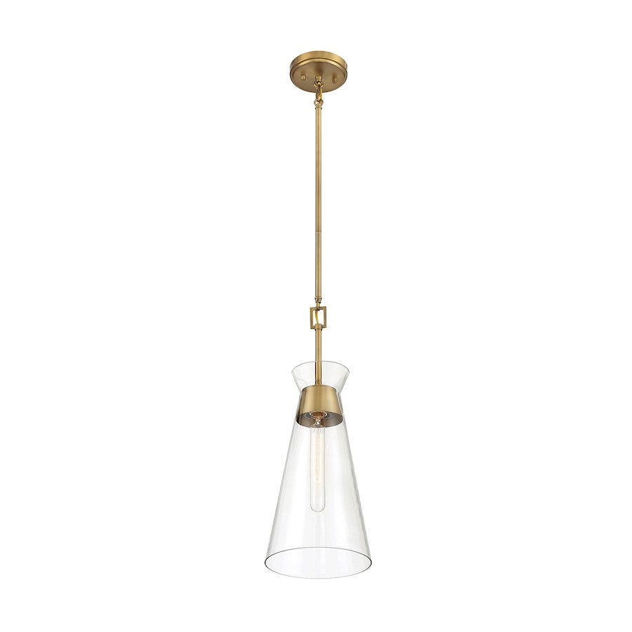 1 Light Pendant, Warm Brass