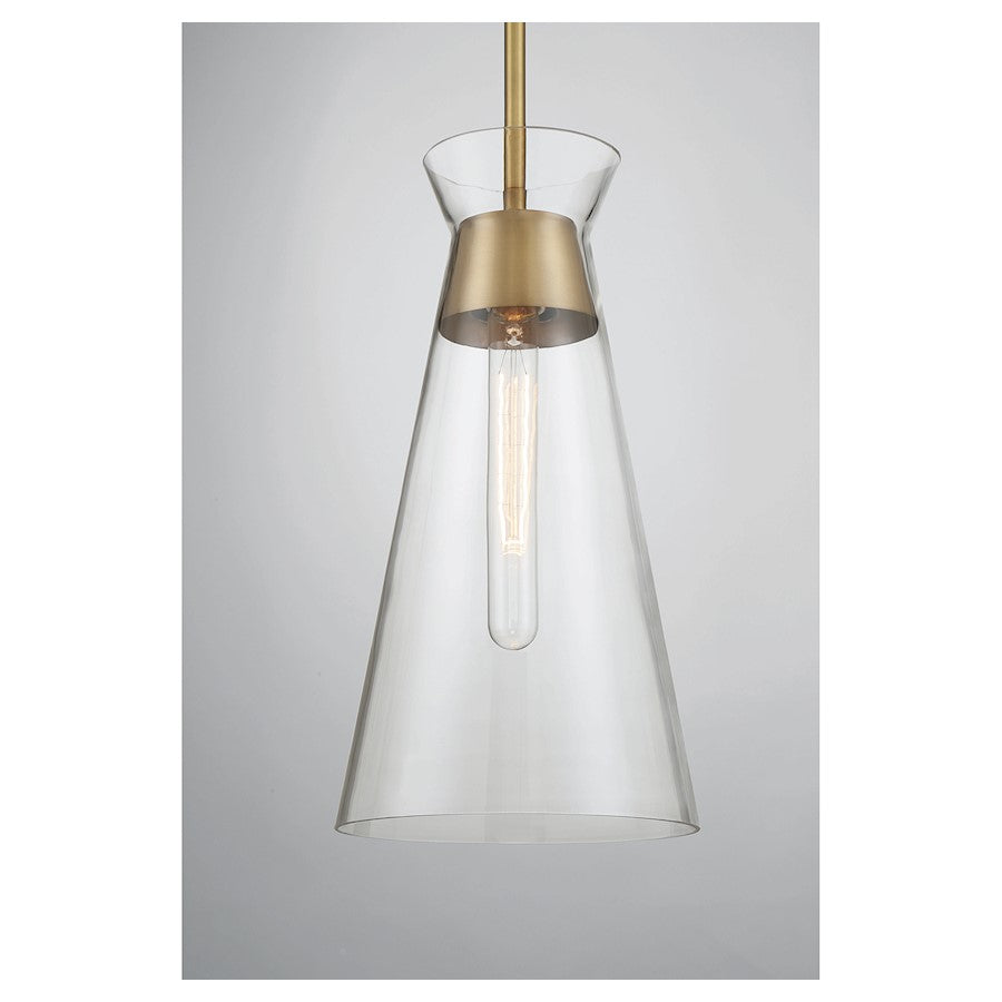 1 Light Pendant, Warm Brass