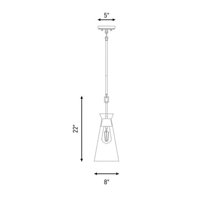 1 Light Pendant, Warm Brass