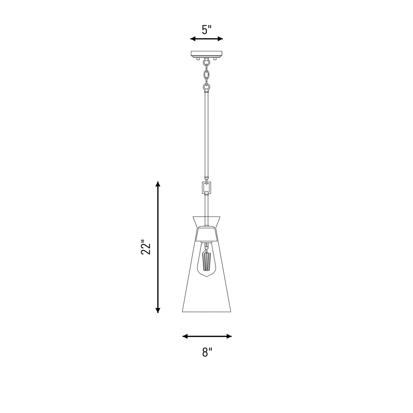 1 Light Pendant, Matte Black