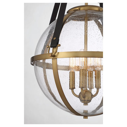 4 Light Pendant, Warm Brass