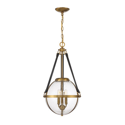 3 Light Pendant, Warm Brass