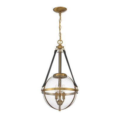 3 Light Pendant, Warm Brass