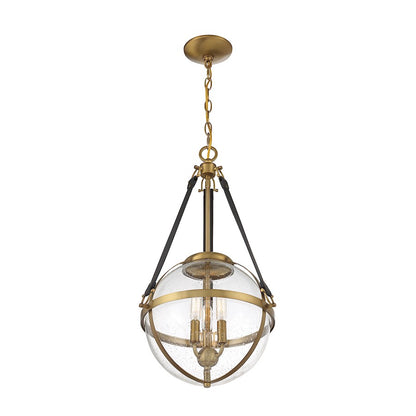 3 Light Pendant, Warm Brass