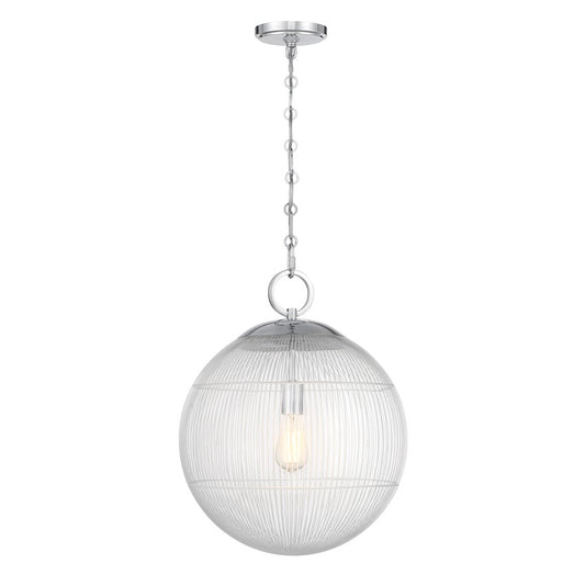 Savoy House Cabot 1 Light Pendant, Chrome/Segmented
