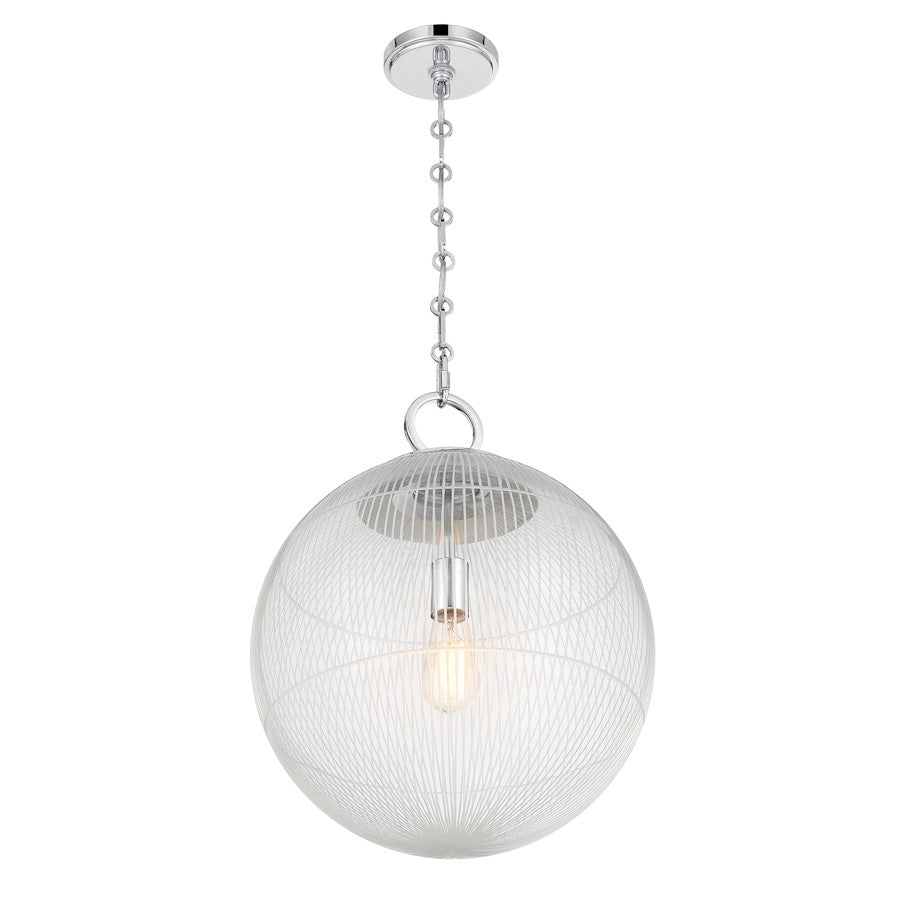 Savoy House Cabot 1 Light Pendant, Chrome/Segmented