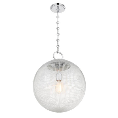 Savoy House Cabot 1 Light Pendant, Chrome/Segmented
