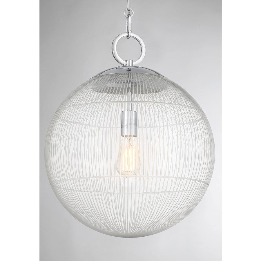 Savoy House Cabot 1 Light Pendant, Chrome/Segmented