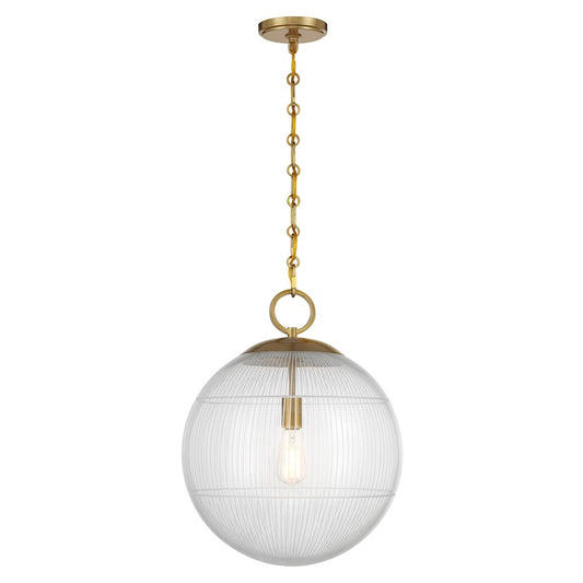 Savoy House Cabot 1 Light Pendant, Warm Brass/Segmented