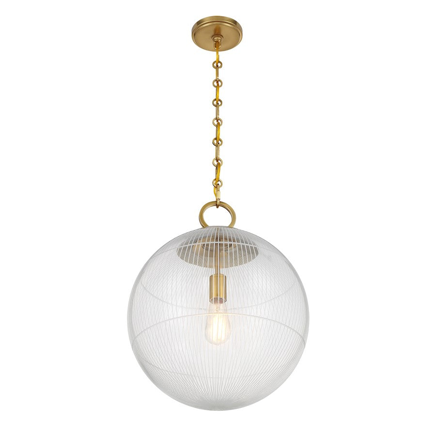 Savoy House Cabot 1 Light Pendant, Warm Brass/Segmented