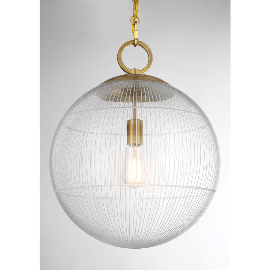 Savoy House Cabot 1 Light Pendant, Warm Brass/Segmented