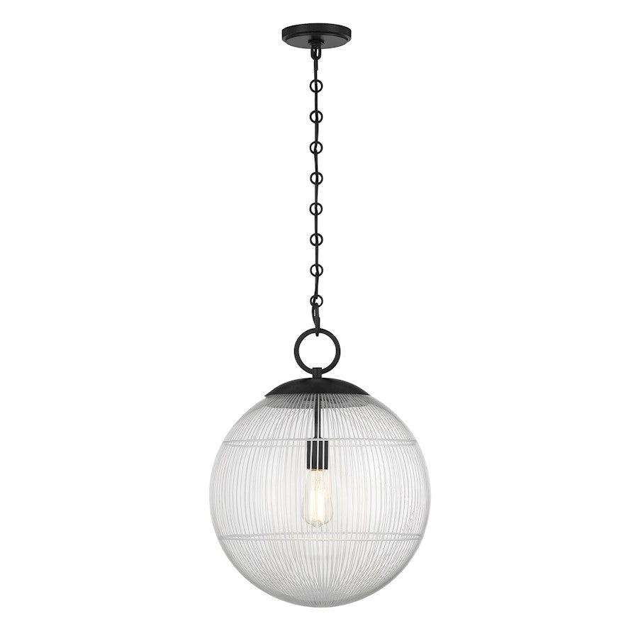 Savoy House Cabot 1 Light Pendant, Matte Black/Segmented - 7-1840-1-89