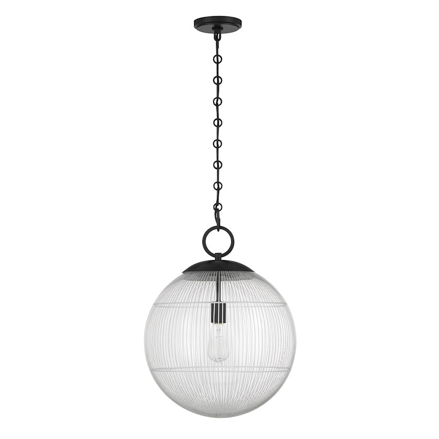 Savoy House Cabot 1 Light Pendant, Matte Black/Segmented