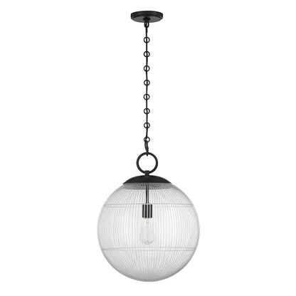 Savoy House Cabot 1 Light Pendant, Matte Black/Segmented