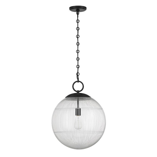 Savoy House Cabot 1 Light Pendant, Matte Black/Segmented