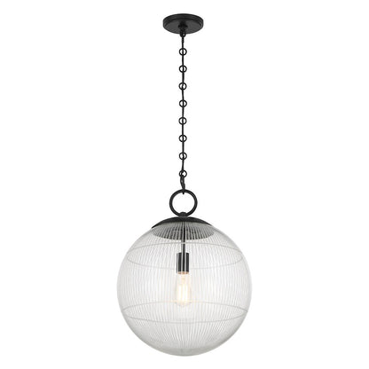 Savoy House Cabot 1 Light Pendant, Matte Black/Segmented