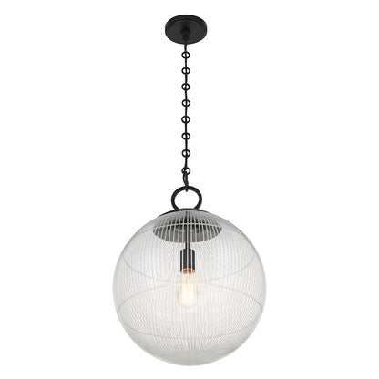 Savoy House Cabot 1 Light Pendant, Matte Black/Segmented