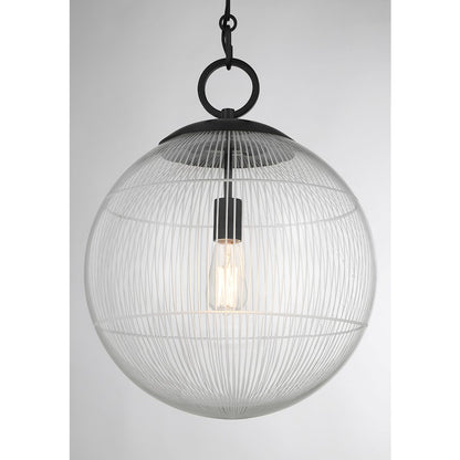 Savoy House Cabot 1 Light Pendant, Matte Black/Segmented