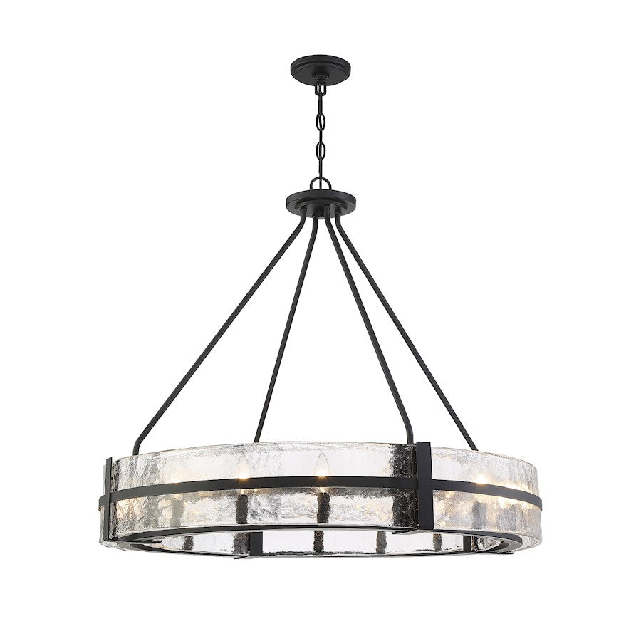 8 Light Pendant, Matte Black