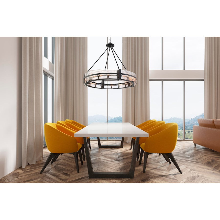 8 Light Pendant, Matte Black