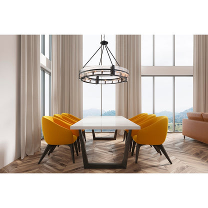 8 Light Pendant, Matte Black